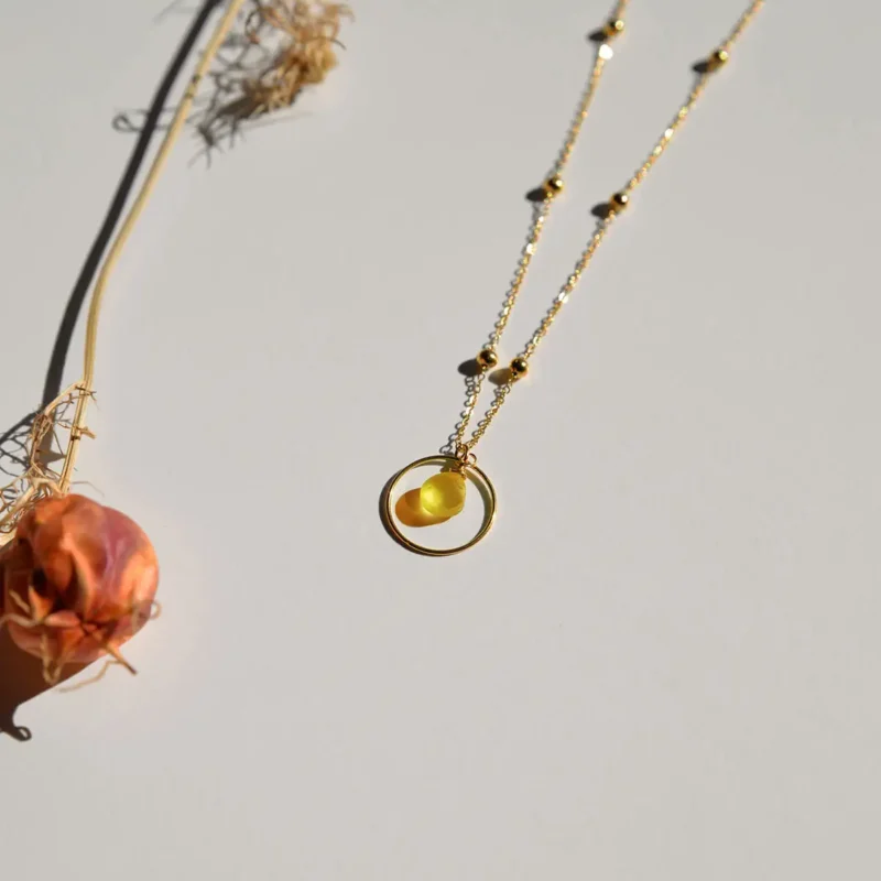 Necklace Circle Yellow - Time to shine