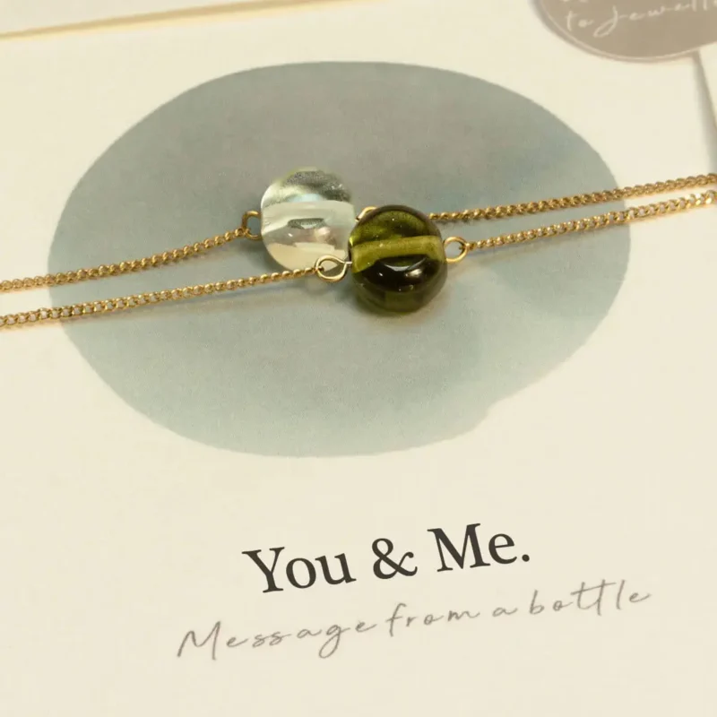 You & Me. Duo Bracelet - Turquoise and Green - Image 2