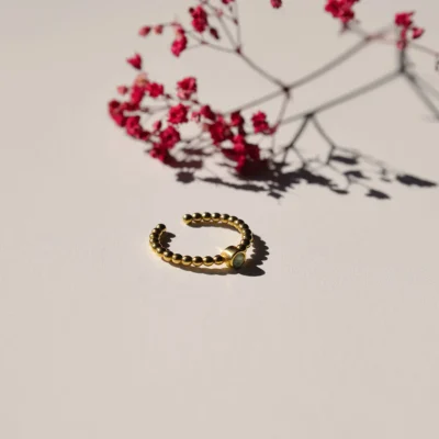 RING SINGLE GOLD - GREEN